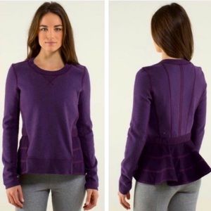 Lululemon Purple Crew Ruffled Scuba Sweatshirt, size 8